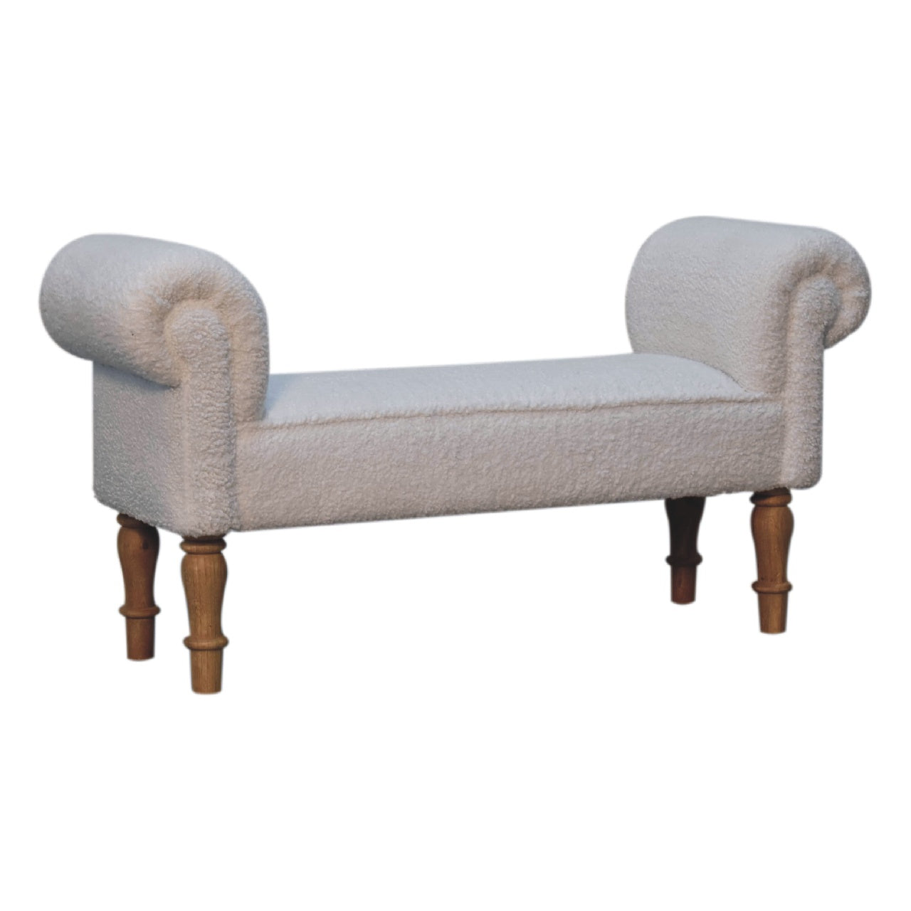 Supper Bench White Boucle Bedroom Bench