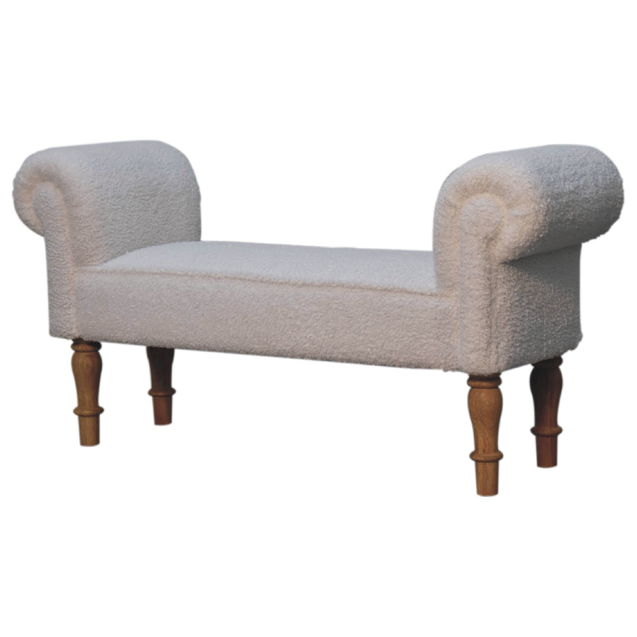 Supper Bench White Boucle Bedroom Bench
