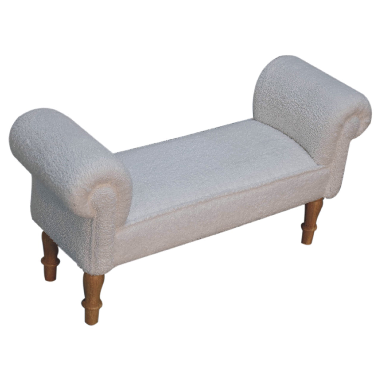 Supper Bench White Boucle Bedroom Bench