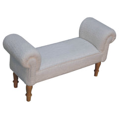 Supper Bench White Boucle Bedroom Bench