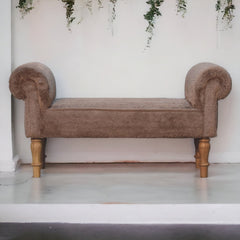 Binge Perch Mocha Faux Fur Bedroom Bench