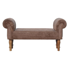 Binge Perch Mocha Faux Fur Bedroom Bench