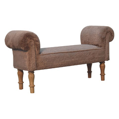 Binge Perch Mocha Faux Fur Bedroom Bench