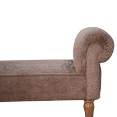 Binge Perch Mocha Faux Fur Bedroom Bench
