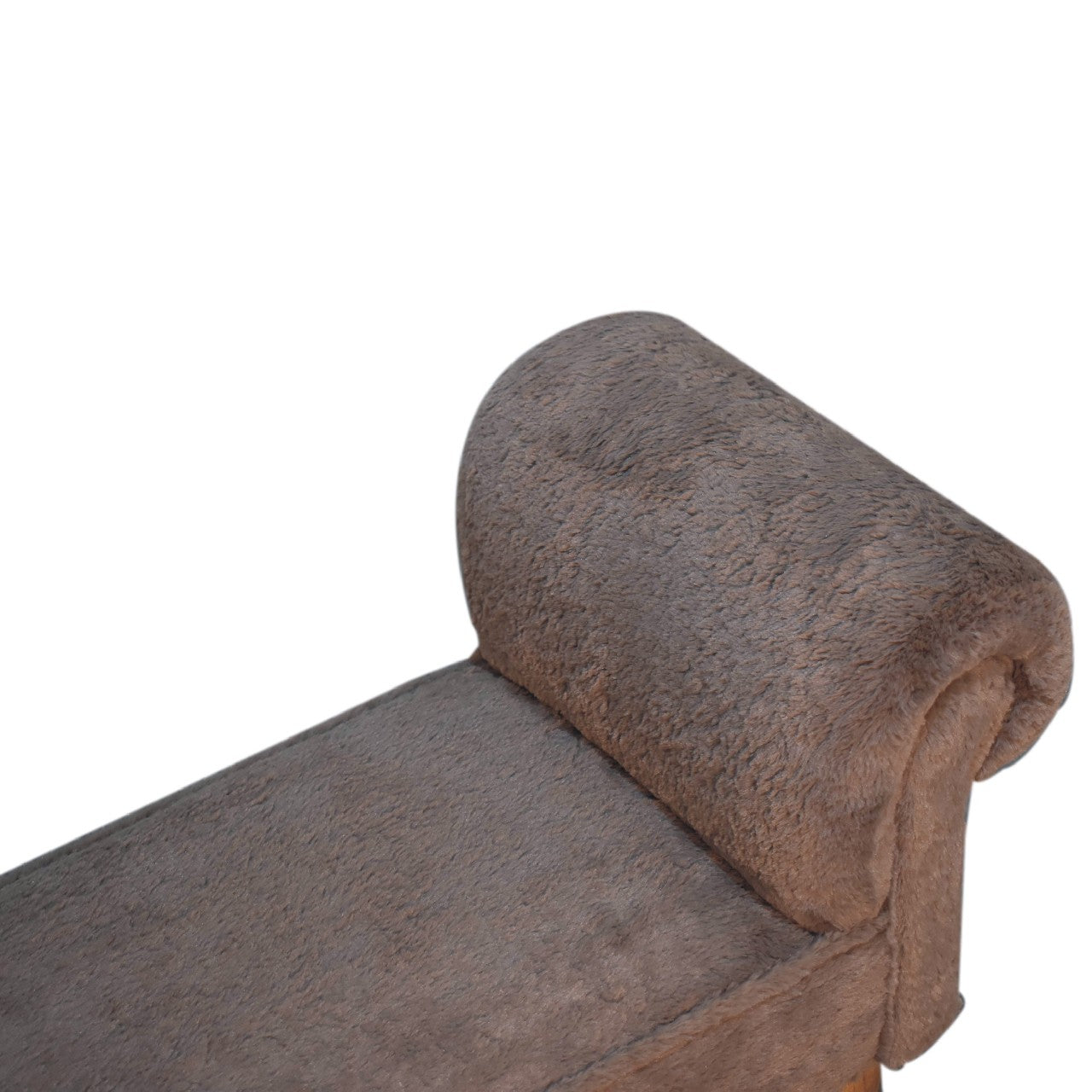 Binge Perch Mocha Faux Fur Bedroom Bench