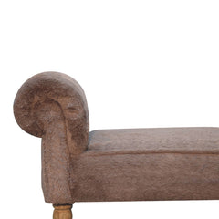 Binge Perch Mocha Faux Fur Bedroom Bench