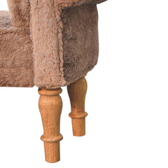 Binge Perch Mocha Faux Fur Bedroom Bench