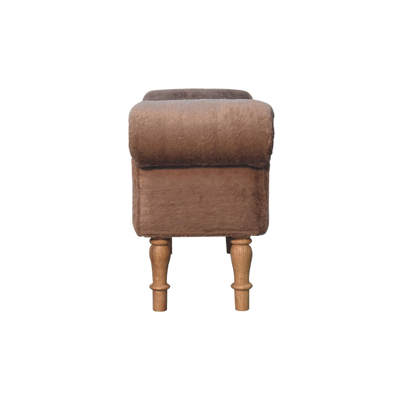 Binge Perch Mocha Faux Fur Bedroom Bench