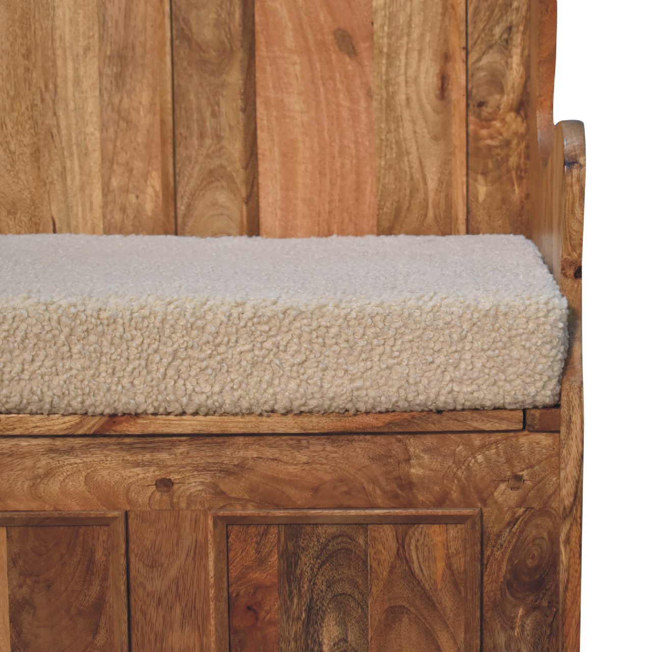 Chew Seat Cream Boucle Mini Monks Bench