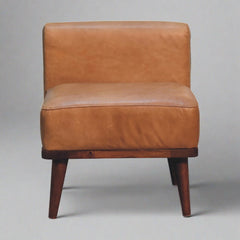 PeacePerch Tan Buffalo Backrest Footstool