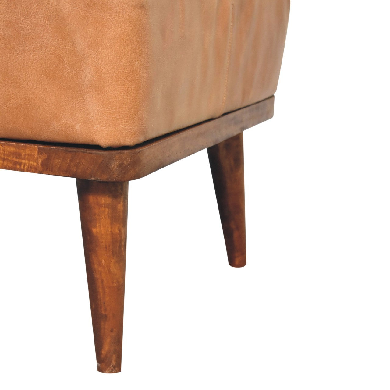 LoungeLift Tan Buffalo Leather Tan Footstool