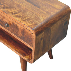 TrendTemple Reverse Curved Chestnut TV Stand - Furniture One Shop