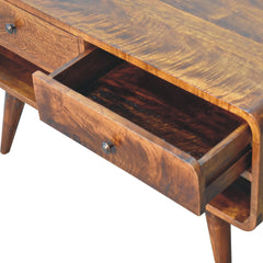 TrendTemple Reverse Curved Chestnut TV Stand - Furniture One Shop