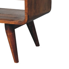 TrendTemple Reverse Curved Chestnut TV Stand - Furniture One Shop