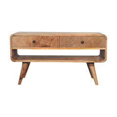 EliteEnclave Reverse Curve Oak-ish TV Stand - Furniture One Shop