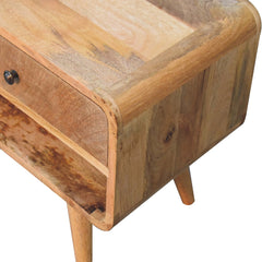 EliteEnclave Reverse Curve Oak-ish TV Stand - Furniture One Shop