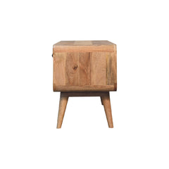 EliteEnclave Reverse Curve Oak-ish TV Stand - Furniture One Shop