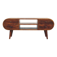 ClassyCharm Chestnut Circular TV Stand - Furniture One Shop
