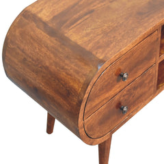 ClassyCharm Chestnut Circular TV Stand - Furniture One Shop