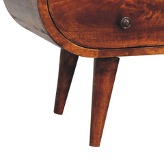 ClassyCharm Chestnut Circular TV Stand - Furniture One Shop