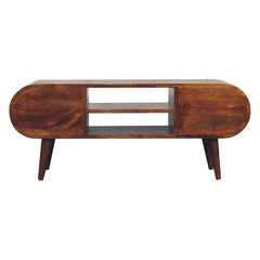 ClassyCharm Chestnut Circular TV Stand - Furniture One Shop