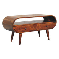 Theo Chestnut Circular TV Stand
