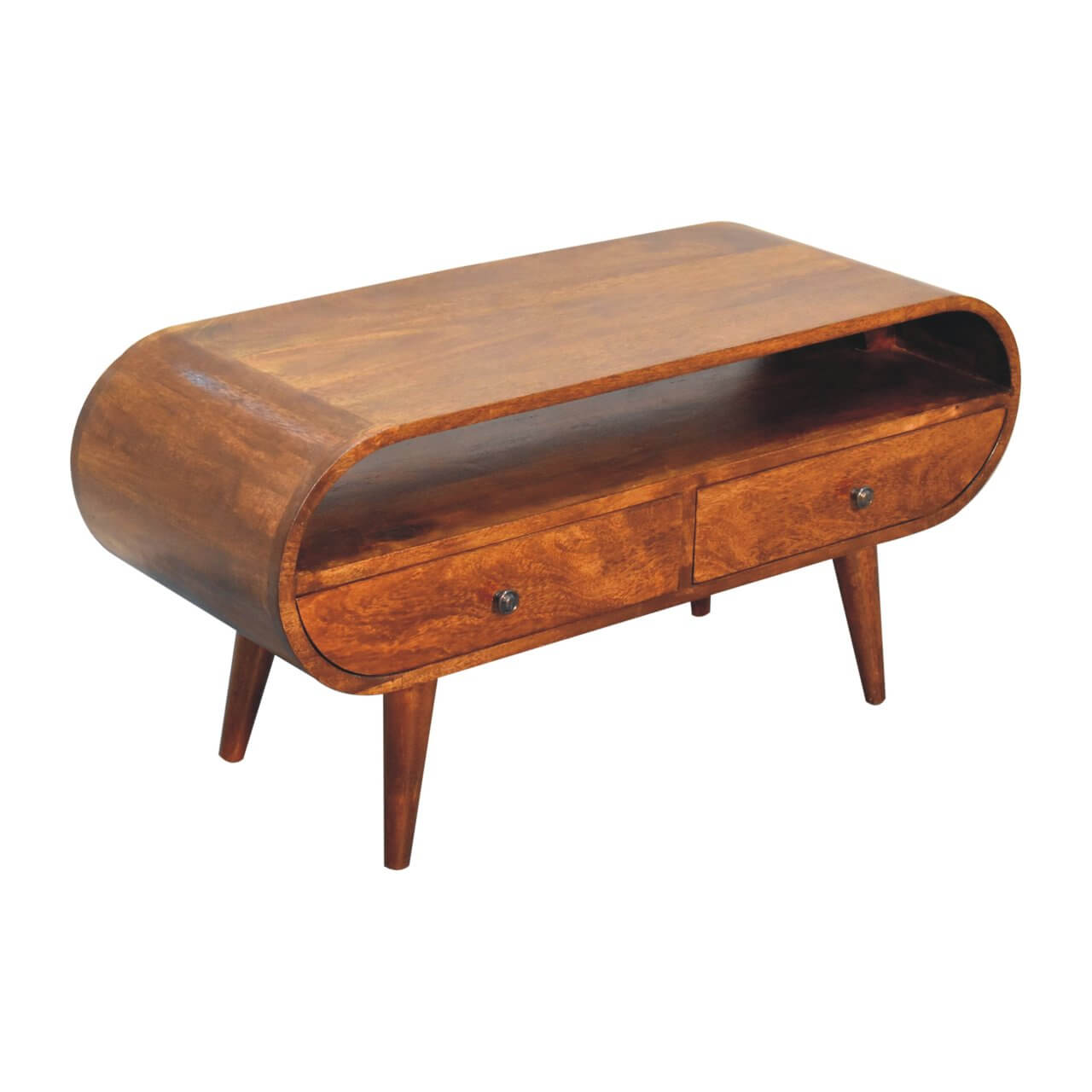 Theo Chestnut Circular TV Stand