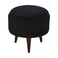 ComfyCube Black Velvet Nordic Style Footstool - Furniture One Shop