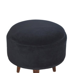 ComfyCube Black Velvet Nordic Style Footstool - Furniture One Shop