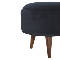 ComfyCube Black Velvet Nordic Style Footstool - Furniture One Shop