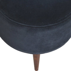 ComfyCube Black Velvet Nordic Style Footstool - Furniture One Shop