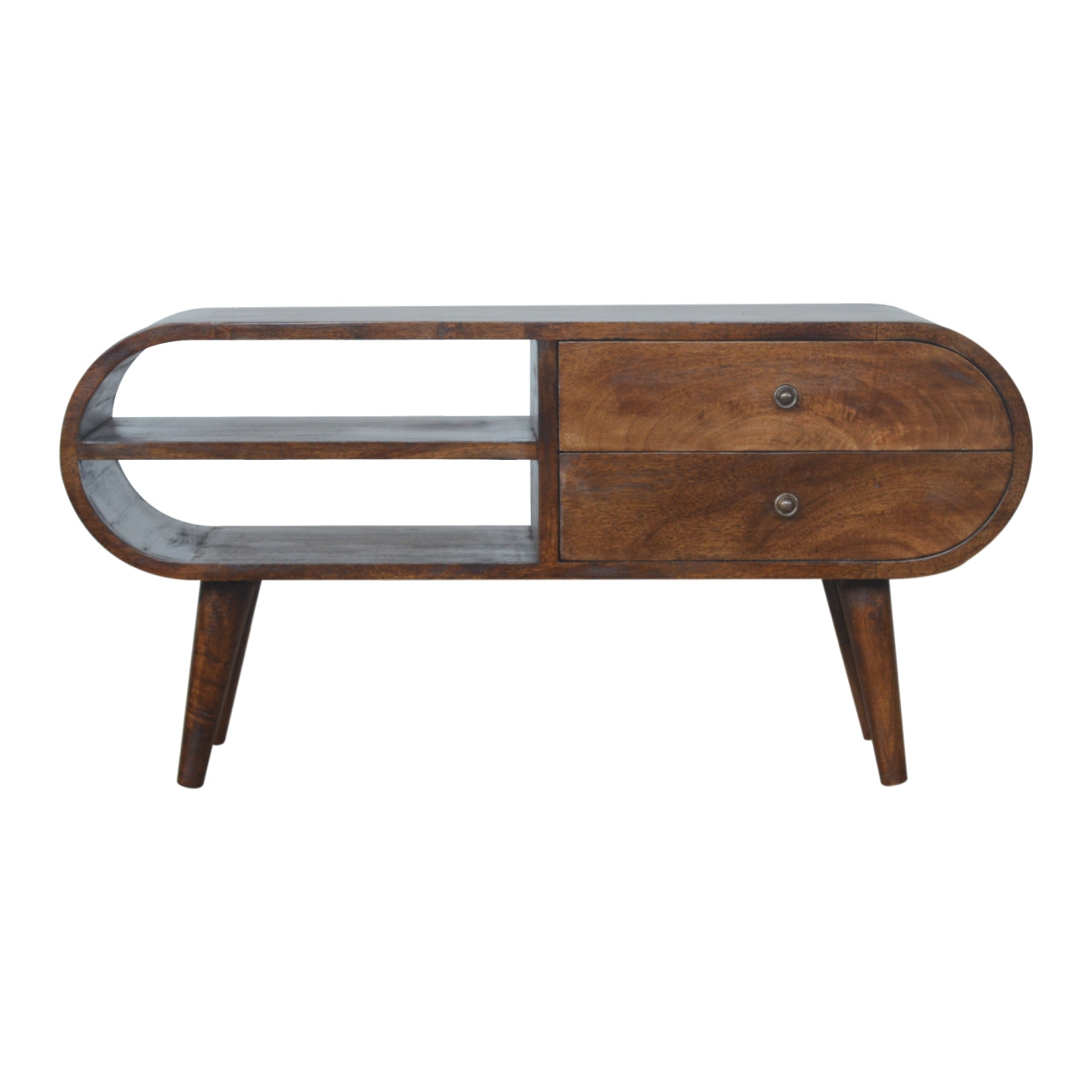 StyloCraze Chestnut Circular TV Stand - Furniture One Shop