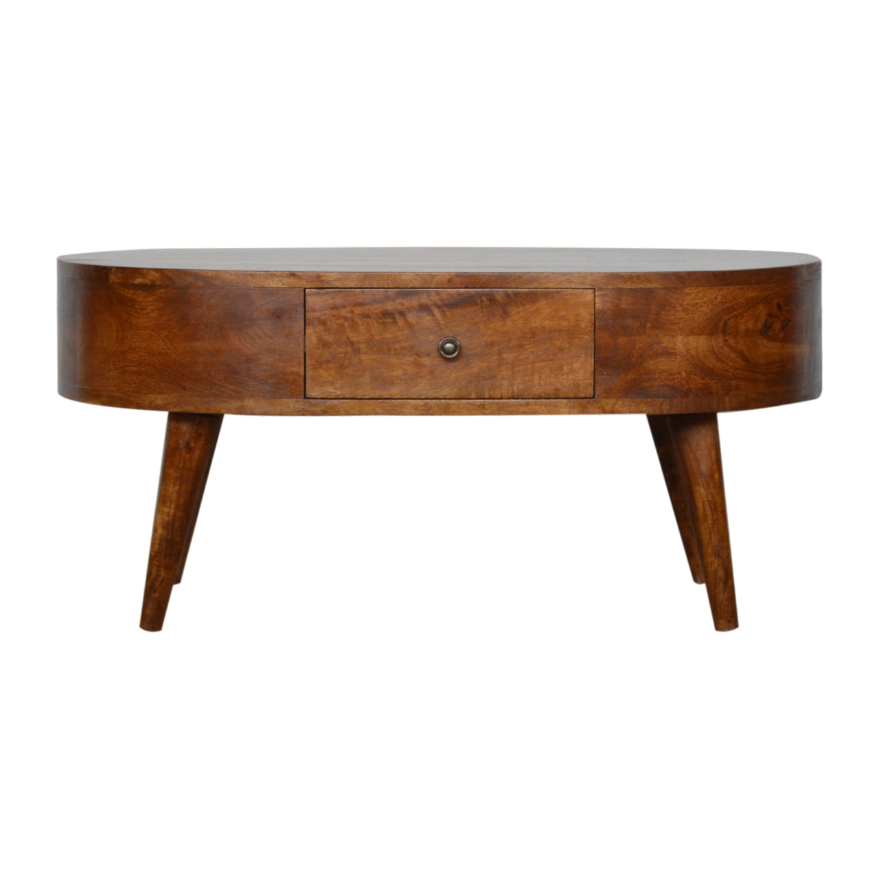 Elegance Chestnut Rounded Coffee Table - Furniture One Shop