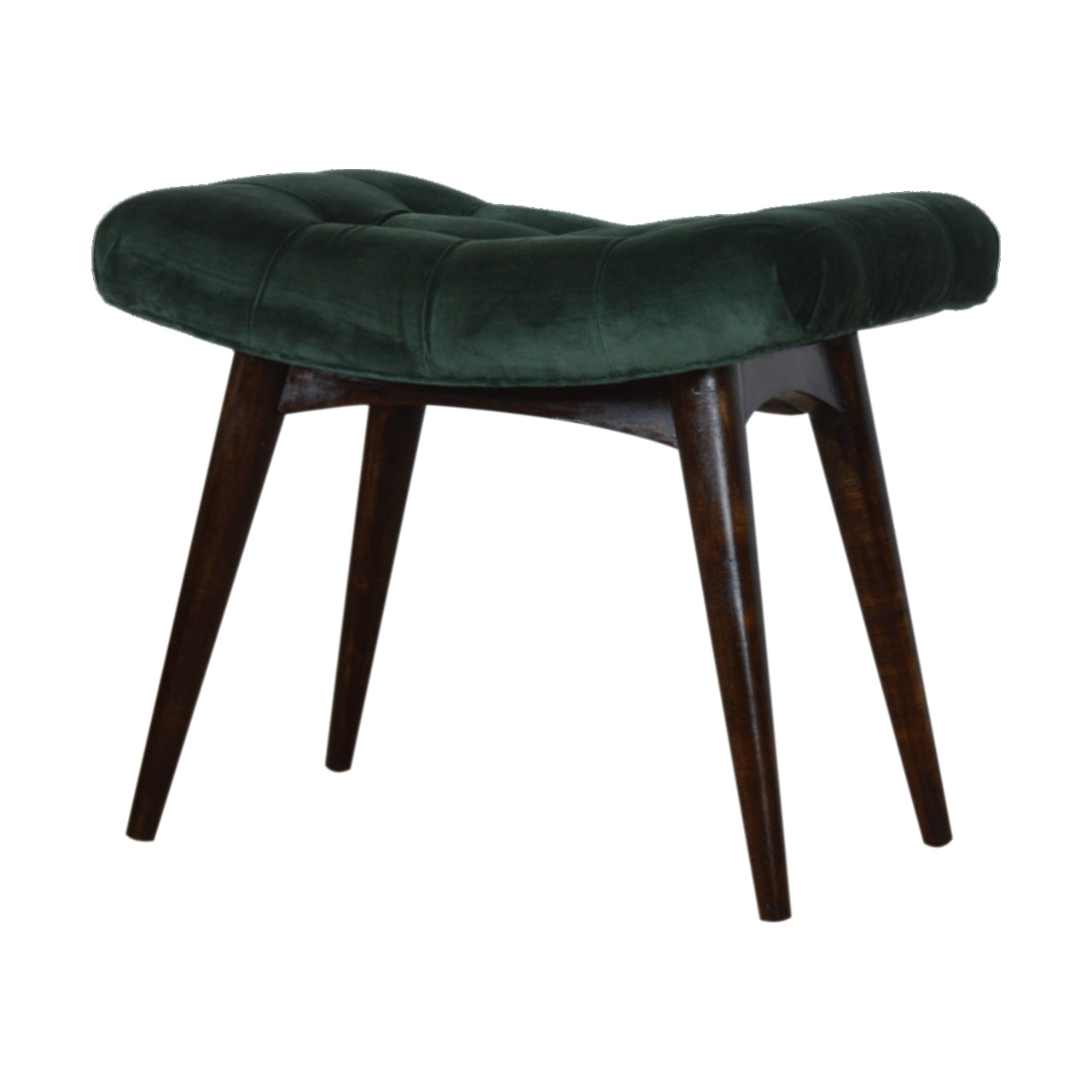 Delish Chaise Emerald Velvet Curve Bench