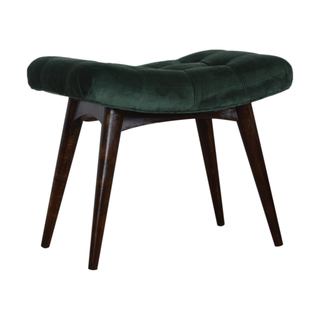 Delish Chaise Emerald Velvet Curve Bench