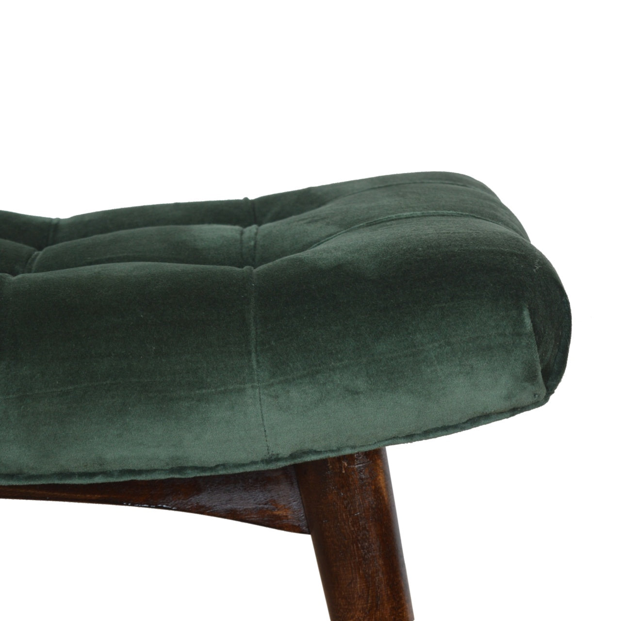 Delish Chaise Emerald Velvet Curve Bench