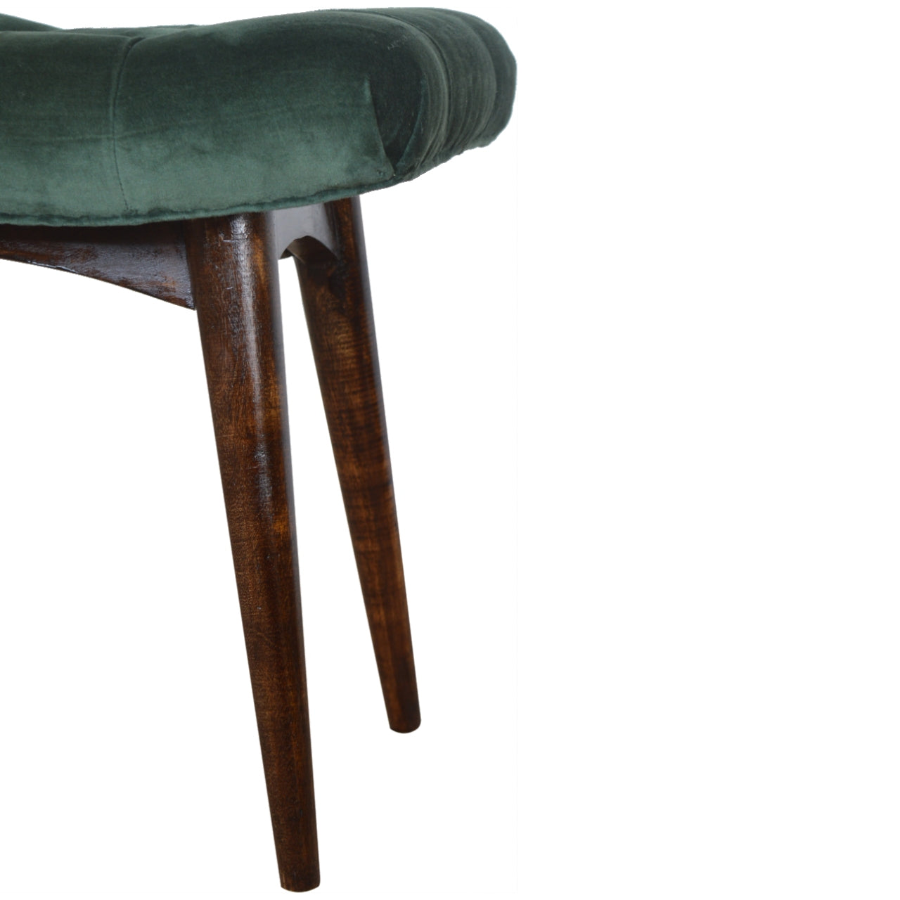 Delish Chaise Emerald Velvet Curve Bench