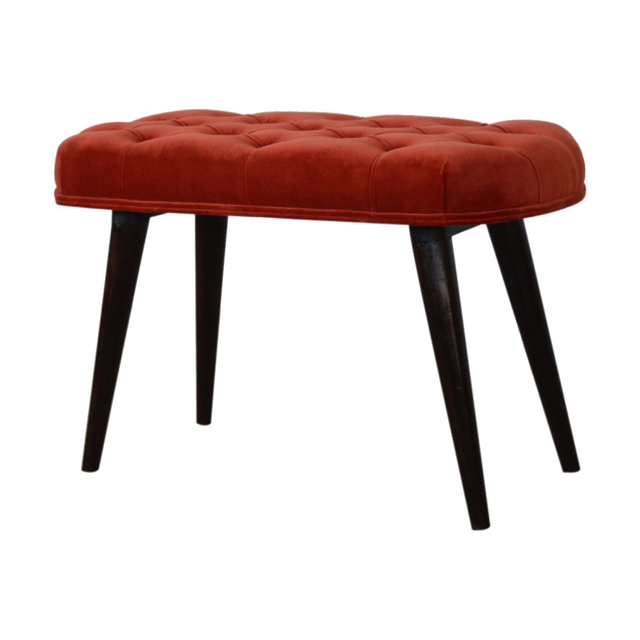 Nomad Nook Brick Red Cotton Velvet Deep Bench