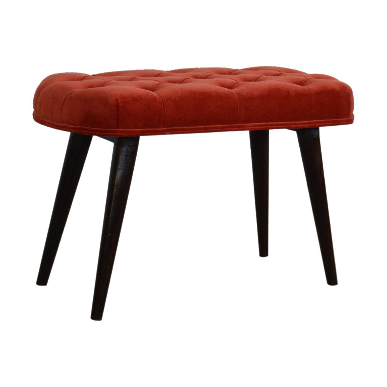 Nomad Nook Brick Red Cotton Velvet Deep Bench