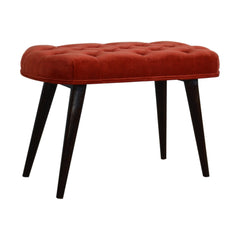 Nomad Nook Brick Red Cotton Velvet Deep Bench