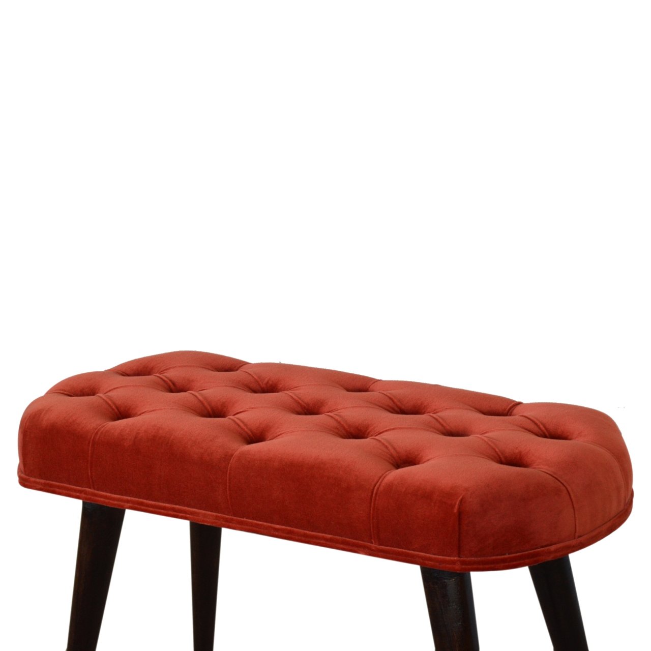 Nomad Nook Brick Red Cotton Velvet Deep Bench