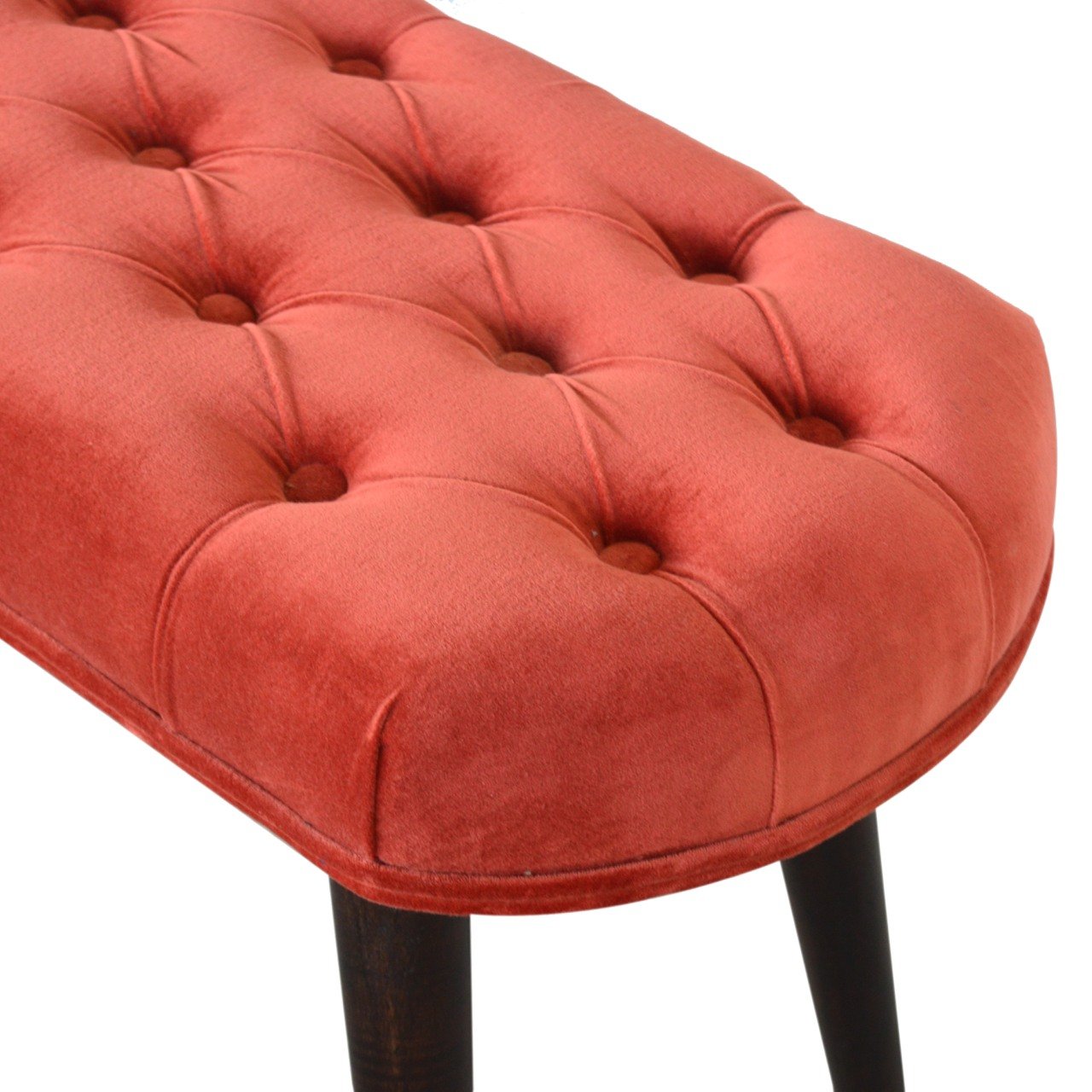Nomad Nook Brick Red Cotton Velvet Deep Bench