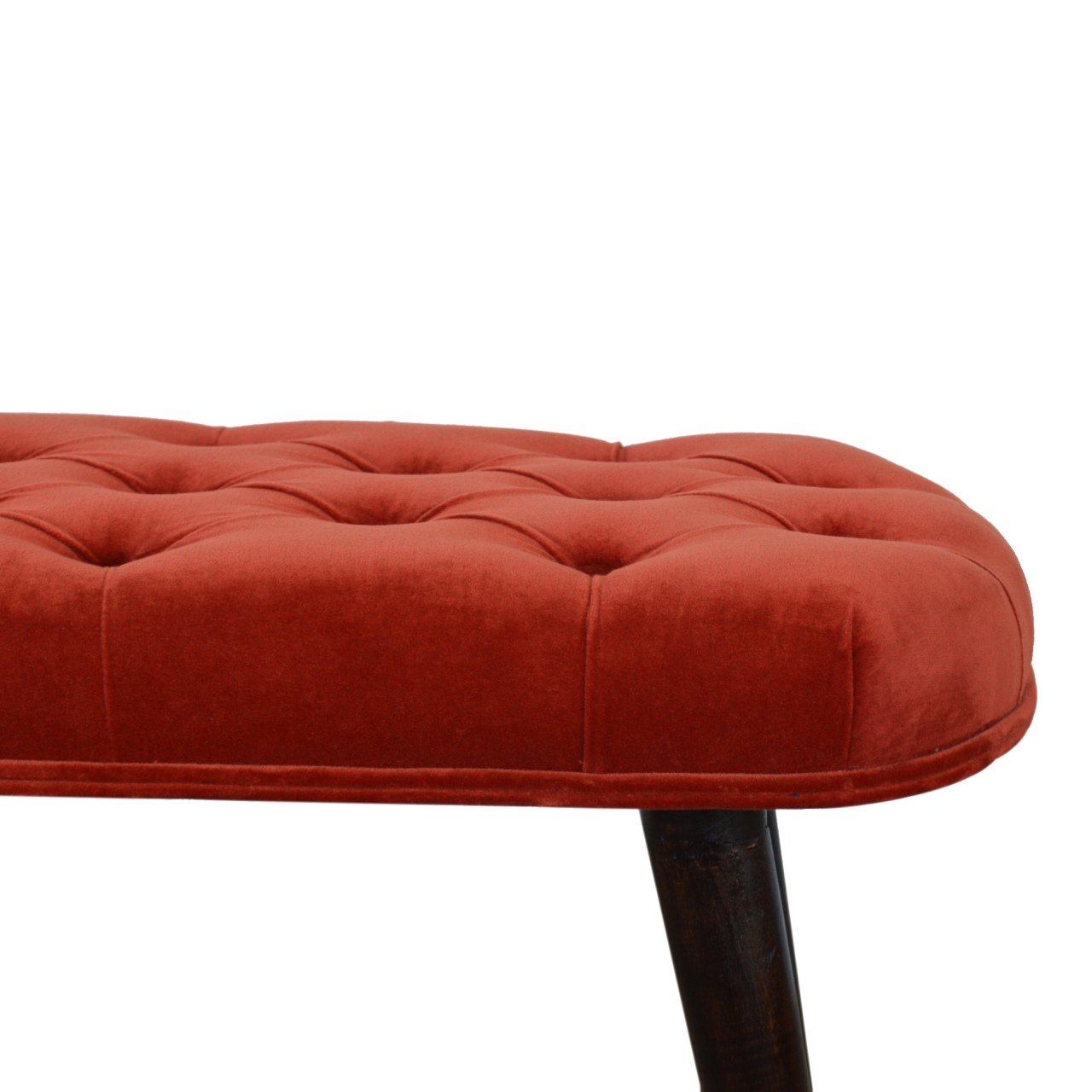 Nomad Nook Brick Red Cotton Velvet Deep Bench