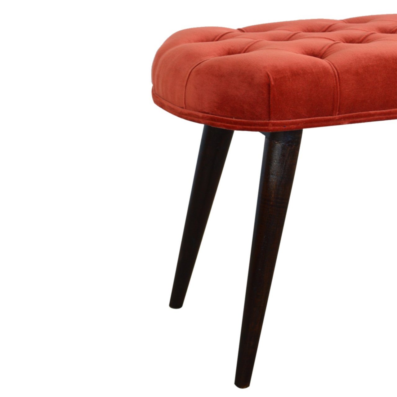 Nomad Nook Brick Red Cotton Velvet Deep Bench