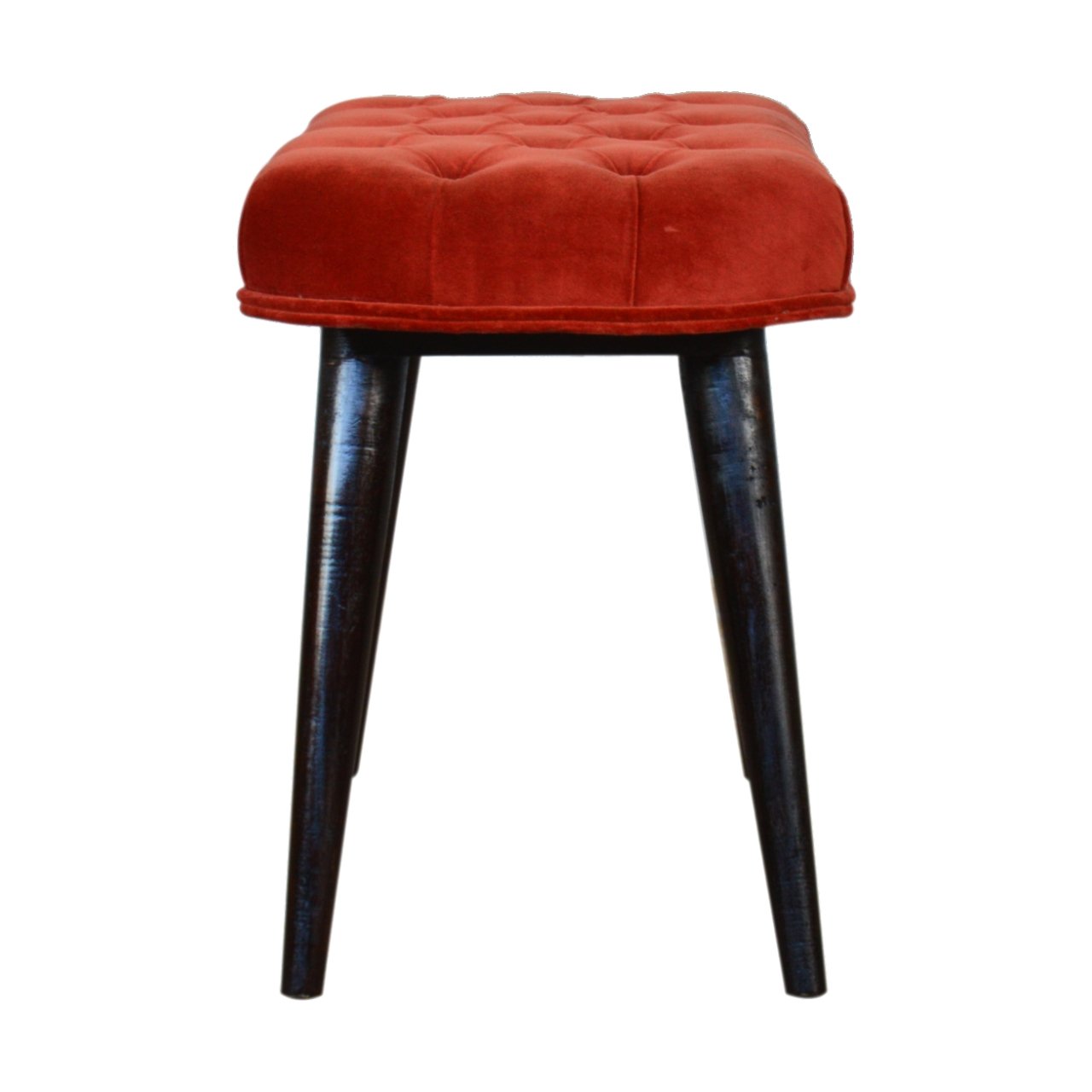 Nomad Nook Brick Red Cotton Velvet Deep Bench
