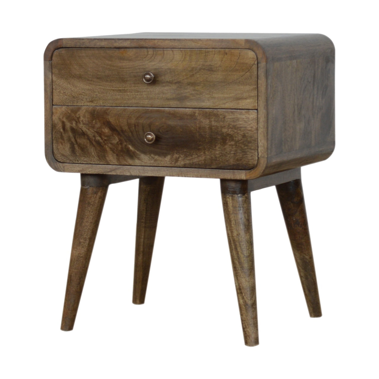 Grosvenor Curved Classic Grey Washed Bedside