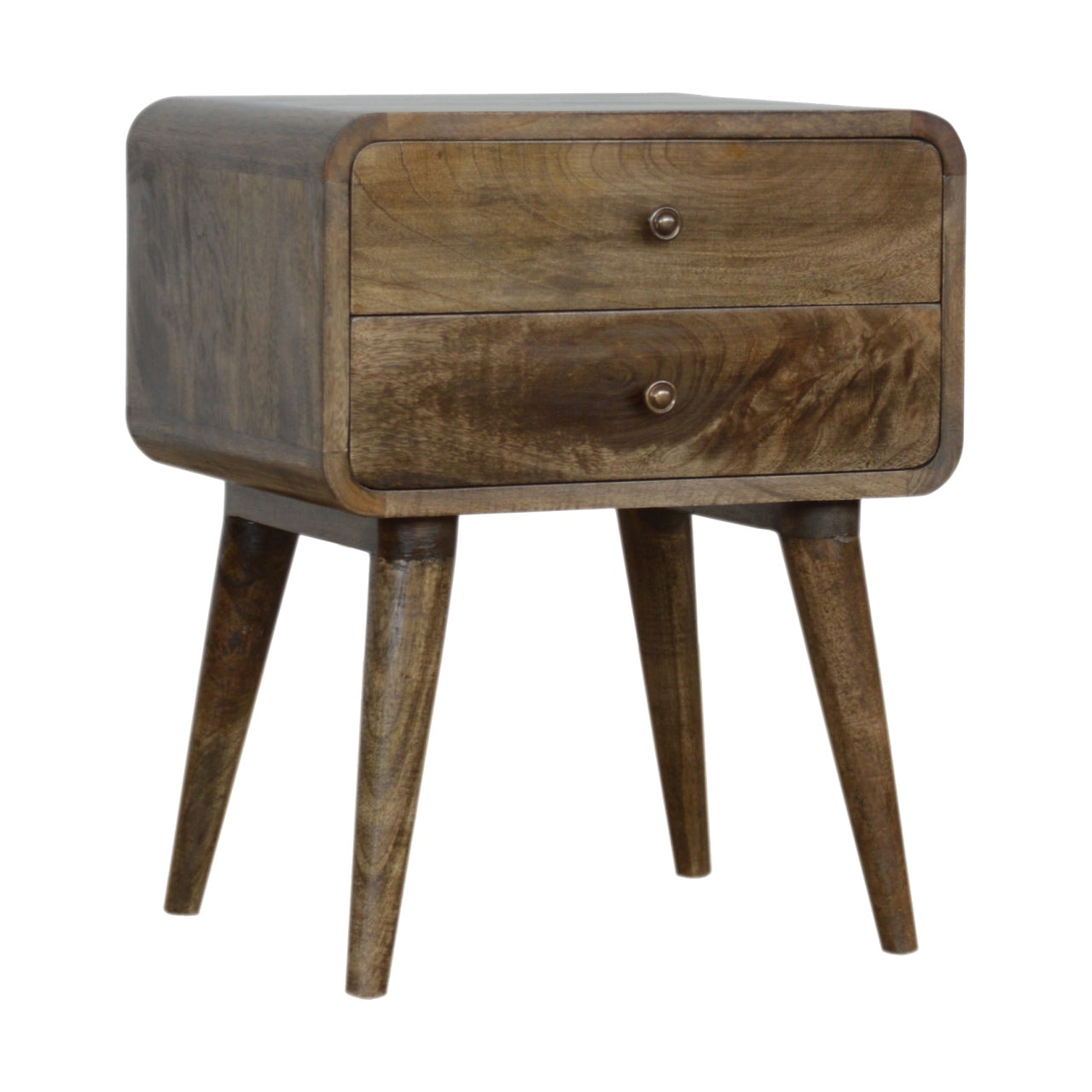 Grosvenor Curved Classic Grey Washed Bedside