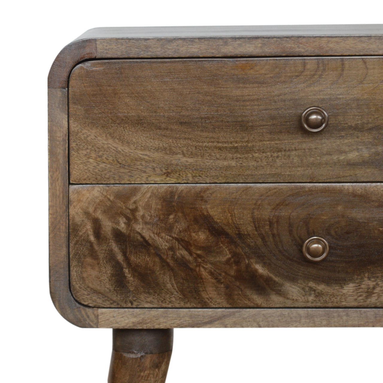 Grosvenor Curved Classic Grey Washed Bedside
