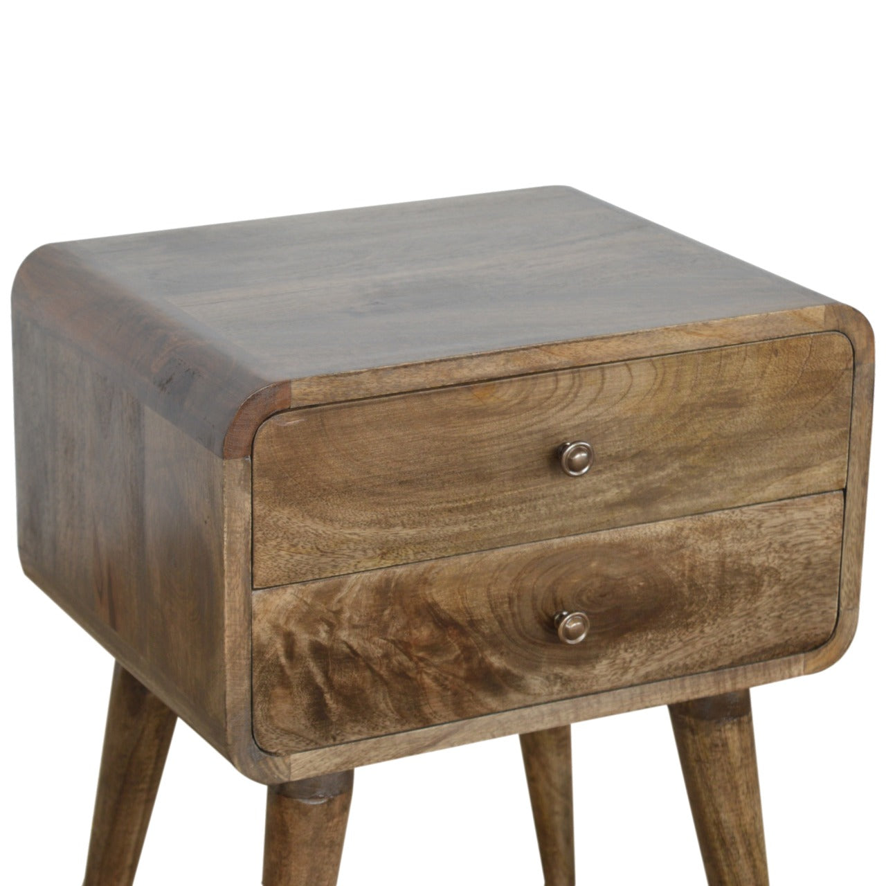 Grosvenor Curved Classic Grey Washed Bedside