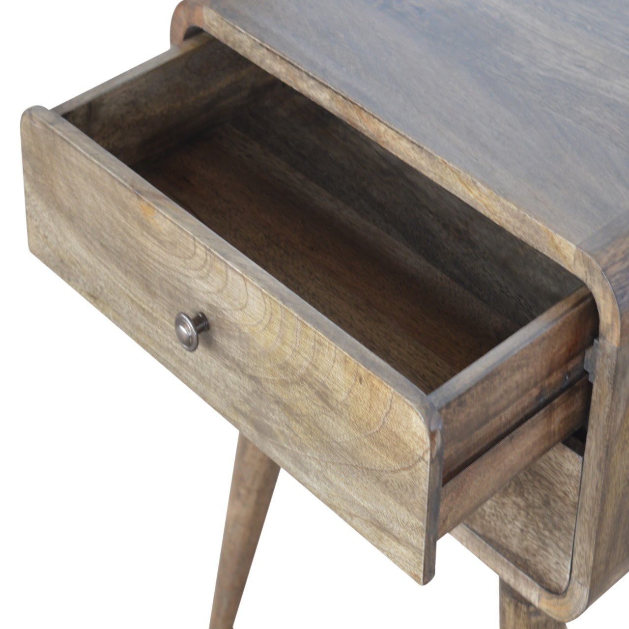 Grosvenor Curved Classic Grey Washed Bedside